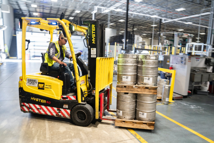 an operator moving goods