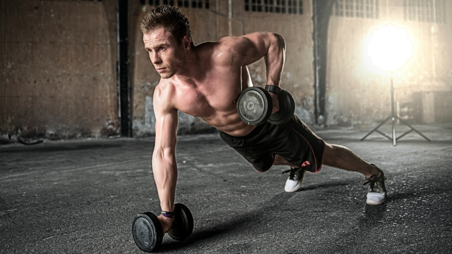 a man exercising in the gym