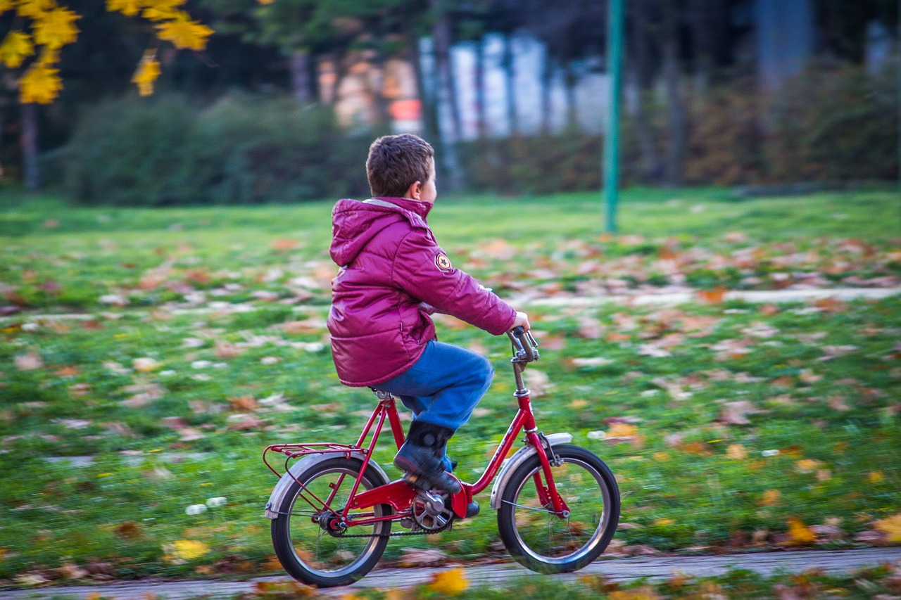 kid riding a bike